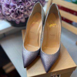 Christian Louboutin Pigalle Follies 100 Glitter Mini Degrade Sz 40 Shoe